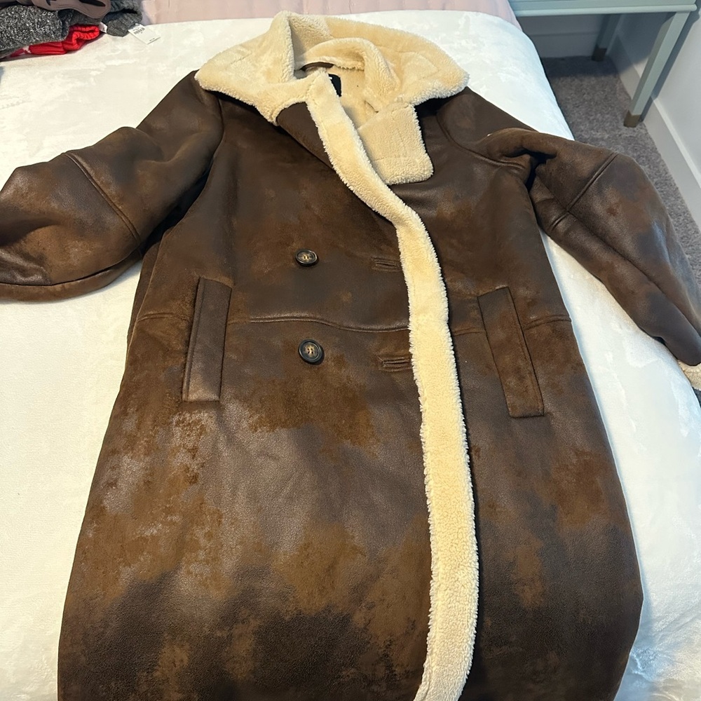 Frye Brown Shearling-Lined Women's Coat